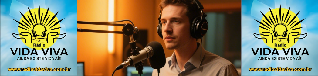 Locutor apresentando programa de rádio